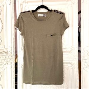 Zara Army Green Military Style T-Shirt
